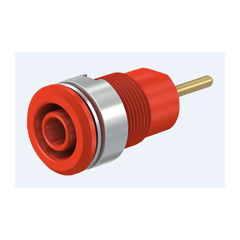 Staubli Red Female Banana Socket, 4 mm Connector, Screw Termination, 1000 V, 24 A, Gold Plating 23.3010-22