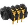 RS PRO Jack Connector 6.35 mm Panel Mount Female Stereo 3 Ways Gold Plated Contacts Nylon Housing 5A Solder 143-8933