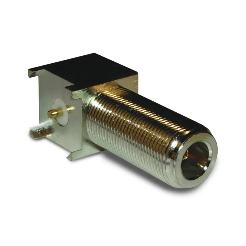 Amphenol RF N Type Series Coaxial Connector Through Hole Male N Connector 50 Ω Right Angle Body Solder 172234