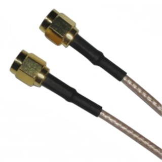 Amphenol RF SMA Series RG316 Coaxial Cable 153 mm Length, 50 Ω, Black Jacket, Gold Conductor, Terminated RG316