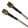 Amphenol RF SMA Series RG316 Coaxial Cable 153 mm Length, 50 Ω, Black Jacket, Gold Conductor, Terminated RG316