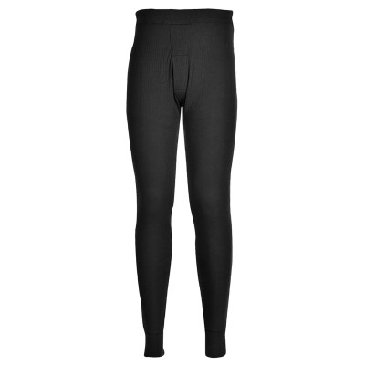 RS PRO Thermal Long Johns Black Cotton Polyester Waist Size S 141-7731