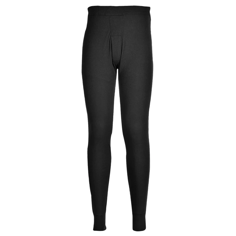 RS PRO Thermal Long Johns Black Cotton Polyester Waist Size S 141-7731