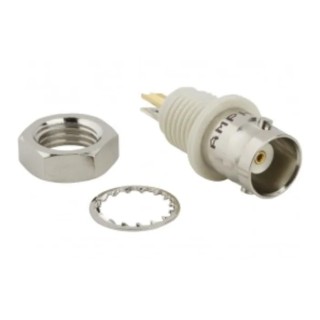 Amphenol RF BNC Series Coaxial Connector Panel Mount Female BNC 50 Ω Straight Body Solder 031-10-RFXG1