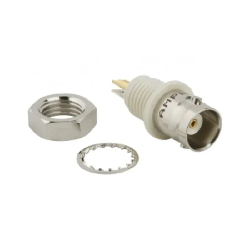 Amphenol RF BNC Series Coaxial Connector Panel Mount Female BNC 50 Ω Straight Body Solder 031-10-RFXG1