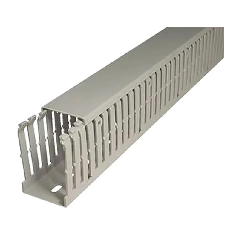 SES Sterling Grey Polyvinyl Chloride Open Slot Cable Trunking W25mm x D50 mm x L2 m GF-DIN-A7/5