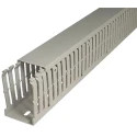 SES Sterling Slotted Grey Polyvinyl Chloride Cable Trunking W50mm x D100mm x L2m GF-DIN-A6/4 