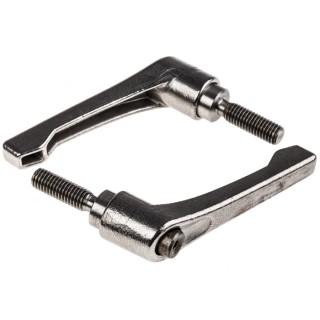 RS PRO Stainless Steel Clamping Lever M8 x 25 mm Thread Length Silver 144-3609