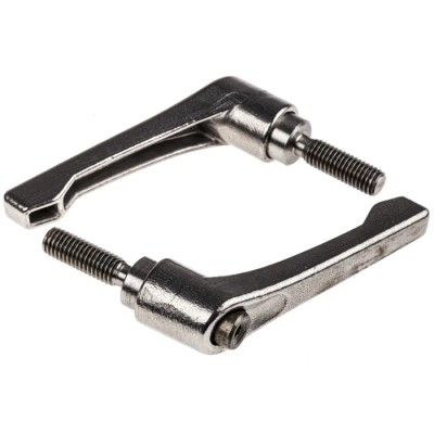 RS PRO Stainless Steel Clamping Lever M8 x 25 mm Thread Length Silver 144-3609