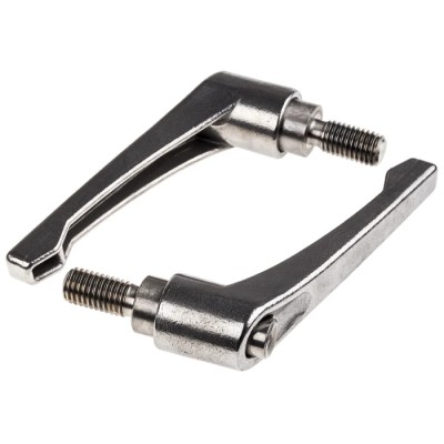 RS PRO Stainless Steel Clamping Lever M12 Thread Size, 25 mm Thread Length, 92 mm Handle Length 144-3618