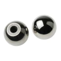 RS PRO Silver 304 Stainless Steel Ball Clamping Knob M10 Threaded Through Hole 38 mm Diameter 18 mm Thread Length 144-3634