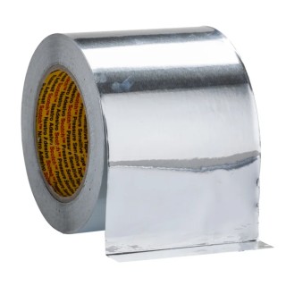 3M Non-Conductive Metallic Tape Soft Aluminium Foil 100mm Width x 50m Length Rubber Adhesive 70°C Max 1436 100MMX50M