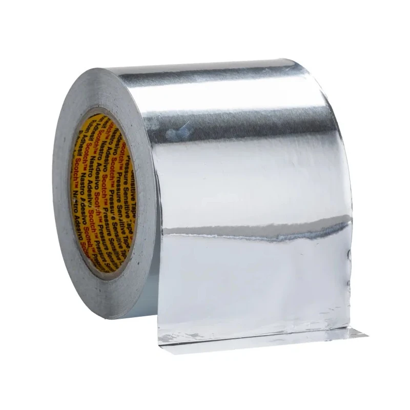 3M Non-Conductive Metallic Tape Soft Aluminium Foil 100mm Width x 50m Length Rubber Adhesive 70°C Max 1436 100MMX50M