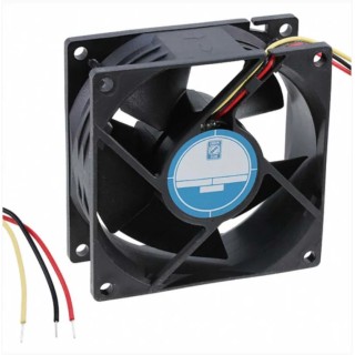 RS PRO OD8032 Series Axial Fan, 24V DC, 94.3 m³/h Air Flow, 4.32 W, IP55, Ball Bearing, 80 mm Frame OD8032 144-4130