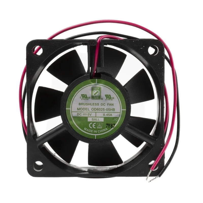 RS PRO OD6025 Series Axial Fan 5 V DC 1.4 W 39.1 m³/h 4500 RPM Ball Bearing IP55 60x60x25 mm 144-4123