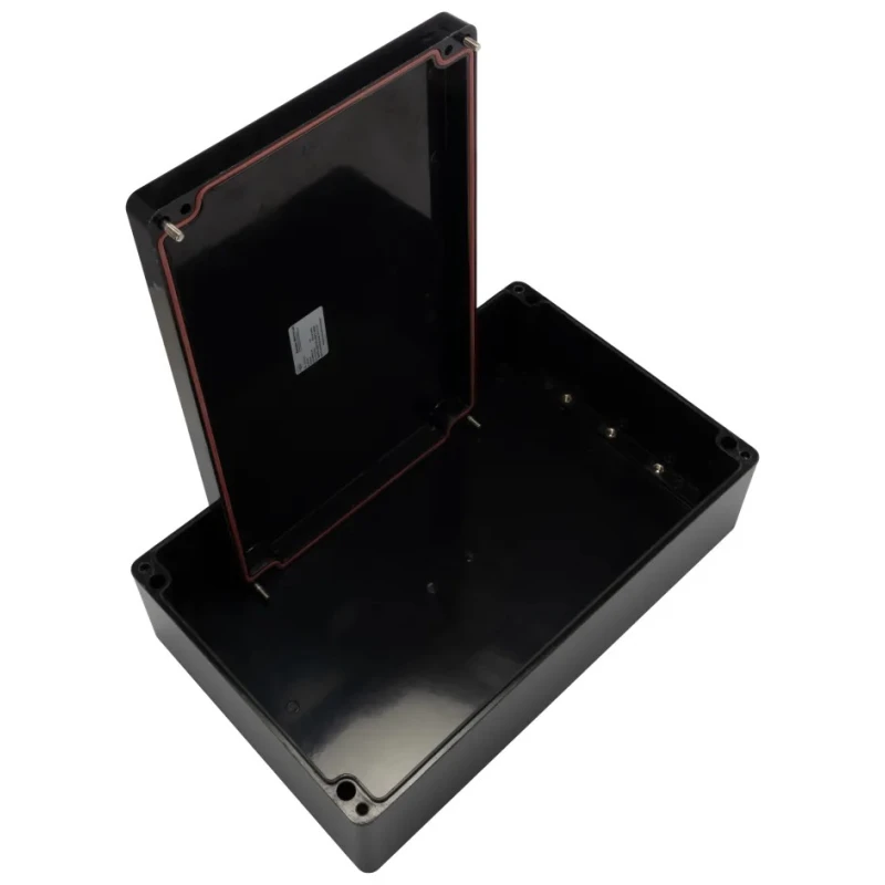 RS PRO Ex-GJB Series Black Fibreglass Reinforced Polyester Junction Box IP66 ATEX IECEx 400 mm 250 mm 120 mm 144-4461