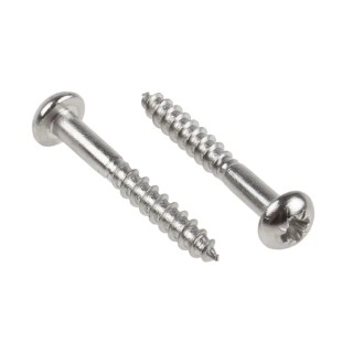 RS PRO Wood Screw Pozidriv Round Head Stainless Steel Metric Thread 30 mm Length 144-3517