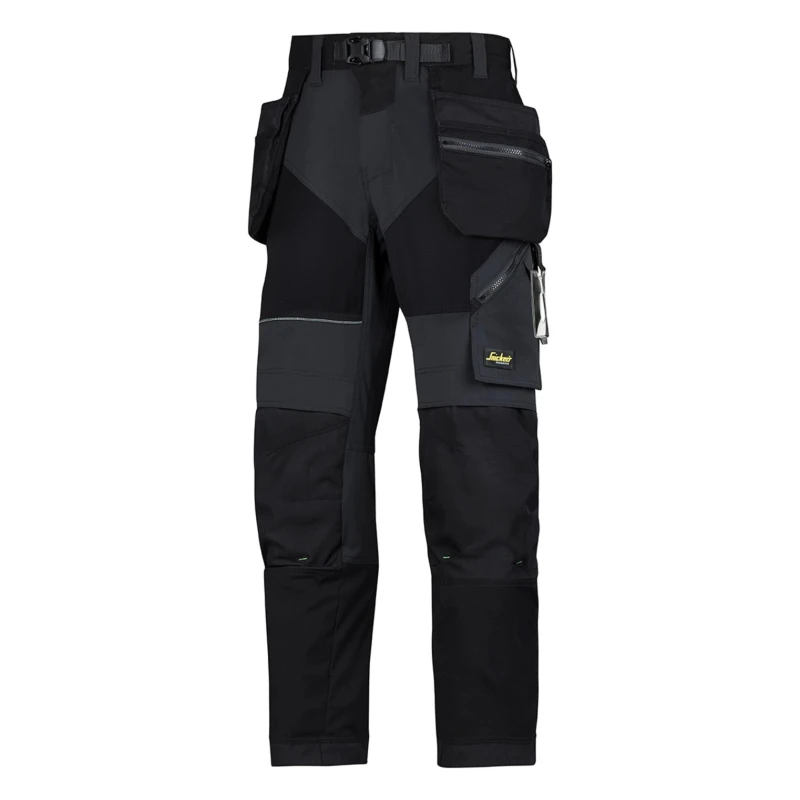 Snickers Men's Black Ripstop Work Trouser 80 cm Waist 30in Leg 6902 Flexiwork 69020404100