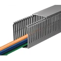 HellermannTyton Grey Wide Slot PVC Cable Trunking 25mm Width x 40mm Depth x 2m Length HTWD-PN W25mm