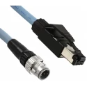 Omron Sensor Actuator Cable Male 4 way Straight to Male 8 way Straight 2 m XS5W-T421-DM2-K