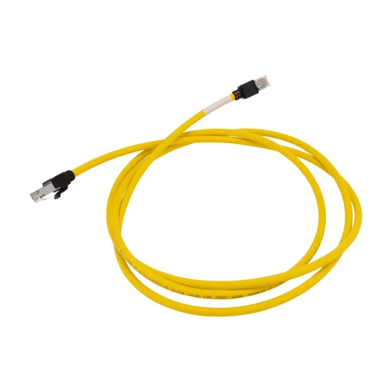 Omron Cat6a Ethernet Cable 8 Core, Shielded Screened, Low Smoke Zero Halogen Jacket, Yellow, 2 m XS6W-6LSZH8SS200CM-Y