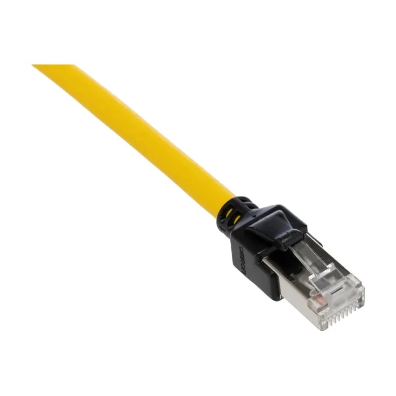 Omron Cat6a Ethernet Cable 8 Core, Shielded Screened, Low Smoke Zero Halogen Jacket, Yellow, 2 m XS6W-6LSZH8SS200CM-Y