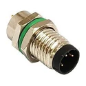 Bulgin Industrial Circular Connector, 5 Contacts, Rear Mount, M8 Size, Plug Male, IP67 Rated, Nickel PXMBNI08RPM05BPC