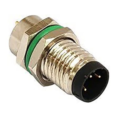 Bulgin Industrial Circular Connector, 5 Contacts, Rear Mount, M8 Size, Plug Male, IP67 Rated, Nickel PXMBNI08RPM05BPC