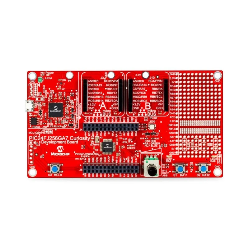 Microchip PIC24FJ256GA705 Curiosity MCU Development Board 16-Bit 32MHz 256KB Flash 16KB RAM DM240016