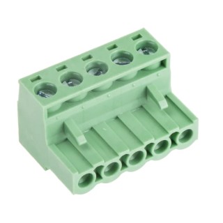 RS PRO 5-Contact Pluggable Terminal Block, 5.08 mm Pitch, 1 Row, Nylon Housing, 450V CTBP9208
