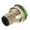 Bulgin Buccaneer M12 Series Circular Connector Socket, 4 Contacts, Rear Mount, Male, IP67, Nickel Housing PXMBNI12RPM04APCPG9