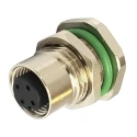 Bulgin Buccaneer M12 Series Circular Connector, 8 Contacts, Rear Mount, Female Socket, , 30 V, 2A Current, Nickel IP67