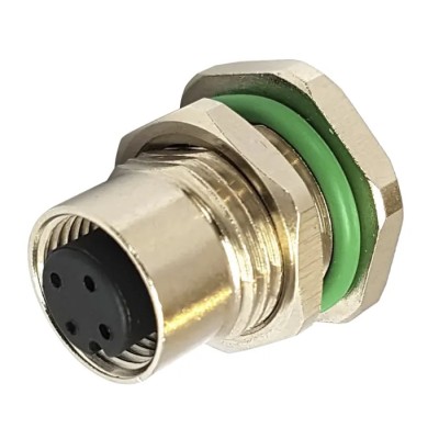 Bulgin Buccaneer M12 Series Circular Connector, 8 Contacts, Rear Mount, Female Socket, , 30 V, 2A Current, Nickel IP67