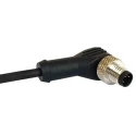 Bulgin Sensor Actuator Cable M12 Series Male 3 Way Right Angle to 3 Way Unterminated 1 m 250V PXPPVC12RAM03ACL010PVC