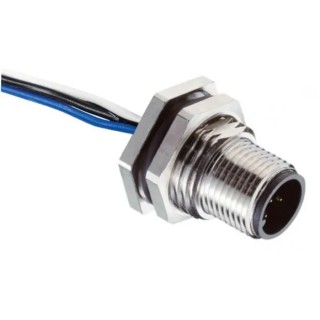 RS PRO Circular Connector 4 Contacts Panel Mount M12 Connector Plug Male IP67 CPM12 Series 144-7621