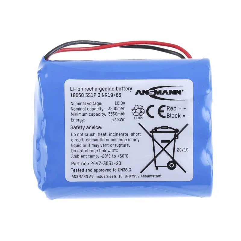 Ansmann 10.905 V Lithium-ion Rechargeable Battery Pack 3-Cell 3.5 Ah 2447-3031-20-520