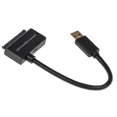 Roline IC Socket USB Cable, Male USB Type A to Male, USB 3.0 SATA Data, SATA Power, Black, 150 mm 12.02.1043-10