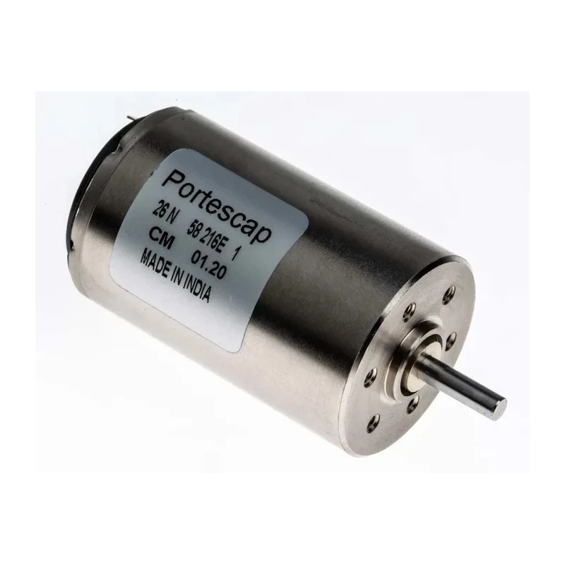 Portescap Low Inertia Type Servo DC Motor 5.75 W 12V dc 17.3 mNm 4700 rpm 3 mm Shaft Diameter 26N58-216E.1