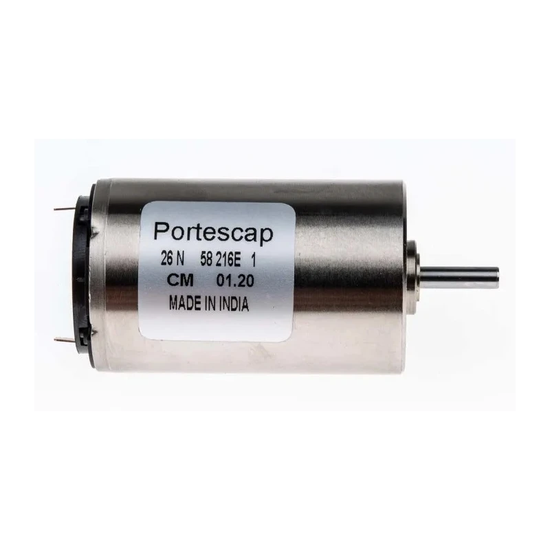 Portescap Low Inertia Type Servo DC Motor 5.75 W 12V dc 17.3 mNm 4700 rpm 3 mm Shaft Diameter 26N58-216E.1