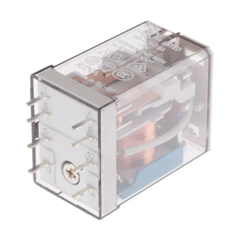 Finder PCB Power Relay 24V DC Coil, 10A Switching Current, DPDT Contact Configuration 55.12.9.024.0000