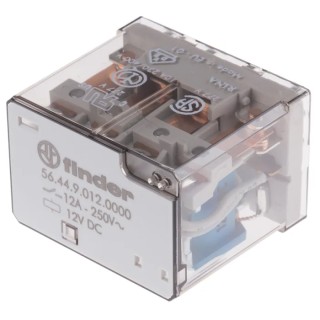 Finder 12V DC Coil Power Relay, 12A Switching Current, 4PDT Contact Configuration, PCB Mount 56.44.9.012.0000