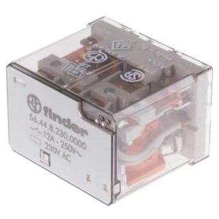 Finder 56 Series PCB Power Relay 230V AC Coil Voltage 12A Switching Current 4PDT 56.44.8.230.0000