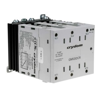Crouzet GNR Series Solid State Relay 25 A Load 600 Vrms Load Panel Mount 32V dc Control GNR25DCR