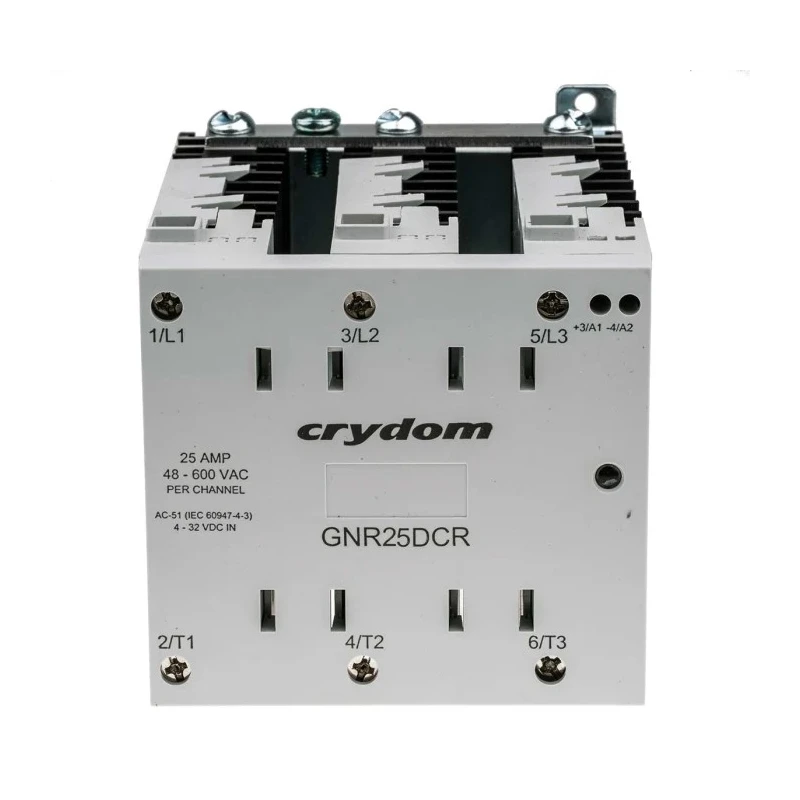 Crouzet GNR Series Solid State Relay 25 A Load 600 Vrms Load Panel Mount 32V dc Control GNR25DCR