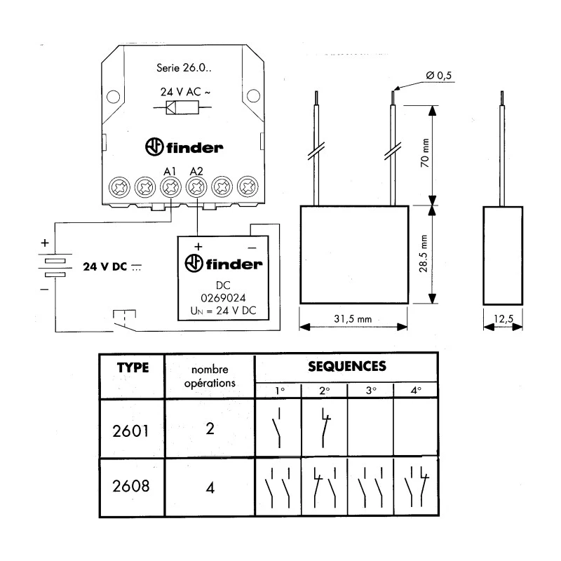 Finder 5 Way 400V Panel Relay Socket Adapter for Living Room and Bedroom Light Control 026.9.024