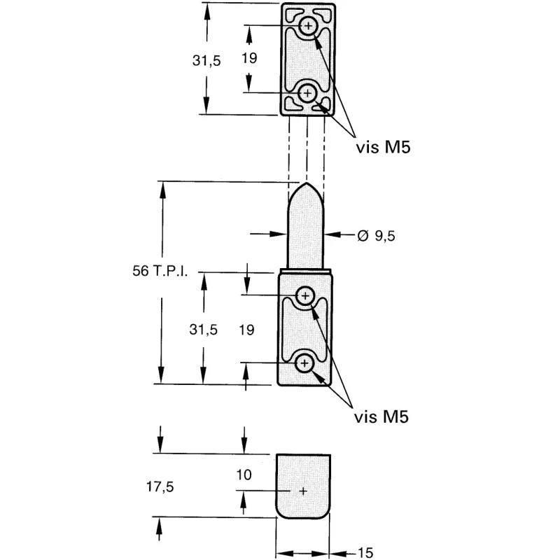 Southco Zinc Die Cast Lift-Off Barrel Hinge, Polished Chrome Plated, Bright Chrome, Satin Chrome, Black Powder 96-50-500-50