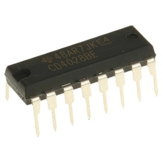 Texas Instruments Decoder 16-Pin PDIP Logic IC Demultiplexer 4 Input 3 to 18V CD4028BE