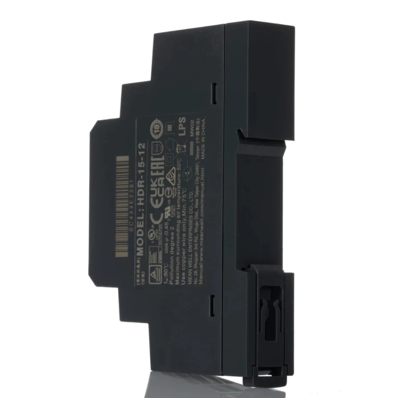 MEAN WELL Ultra Slim Switched Mode DIN Rail Power Supply 12V DC 1.25A Output 15W HDR-15-12