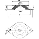 Paulstra Hutchinson Round M6 Anti-Vibration Mount, Female Buffer Foot, 6 mm OD, 24 mm Height 53366145