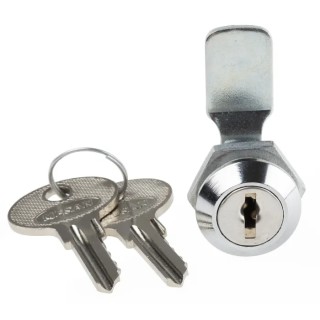 RS PRO Chrome Plated Zinc Cabinet Lock, Key Unlock, 16 mm Panel-to-Tongue Depth, Panel Cutout 16.2 x 14.2 mm 146-1808